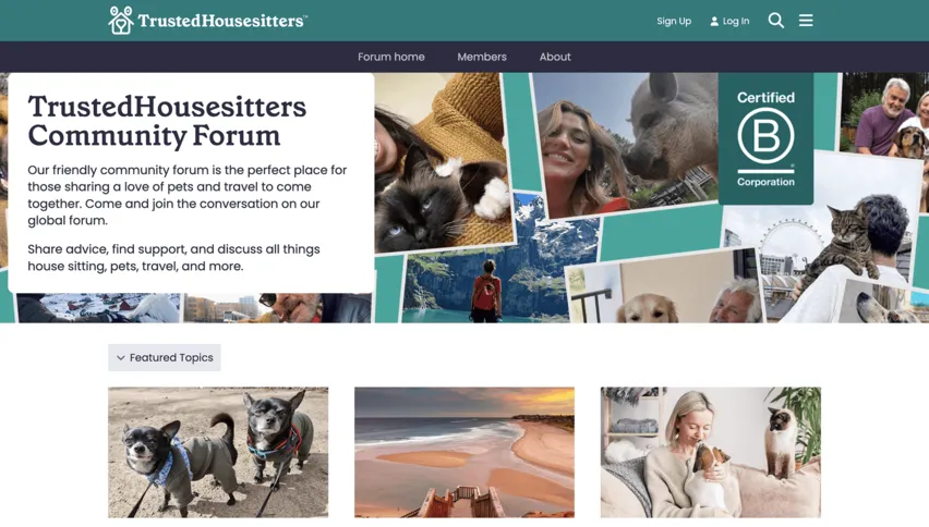 Screenshot of the TrustedHousesitters forum