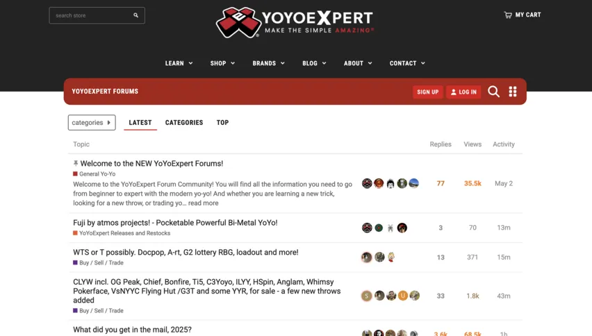 Screenshot of the YoYoExpert Forums forum